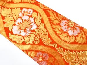 アンティーク　服部織物製　花立涌模様織り出し袋帯（着用可）